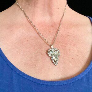 Pendant Necklace From Reclaimed Vintage Rhinestone Earring